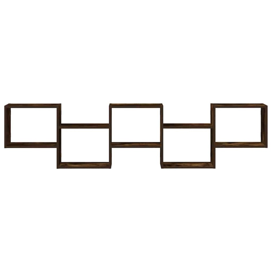 Estante cubo de pared 5 compartimentos madera roble