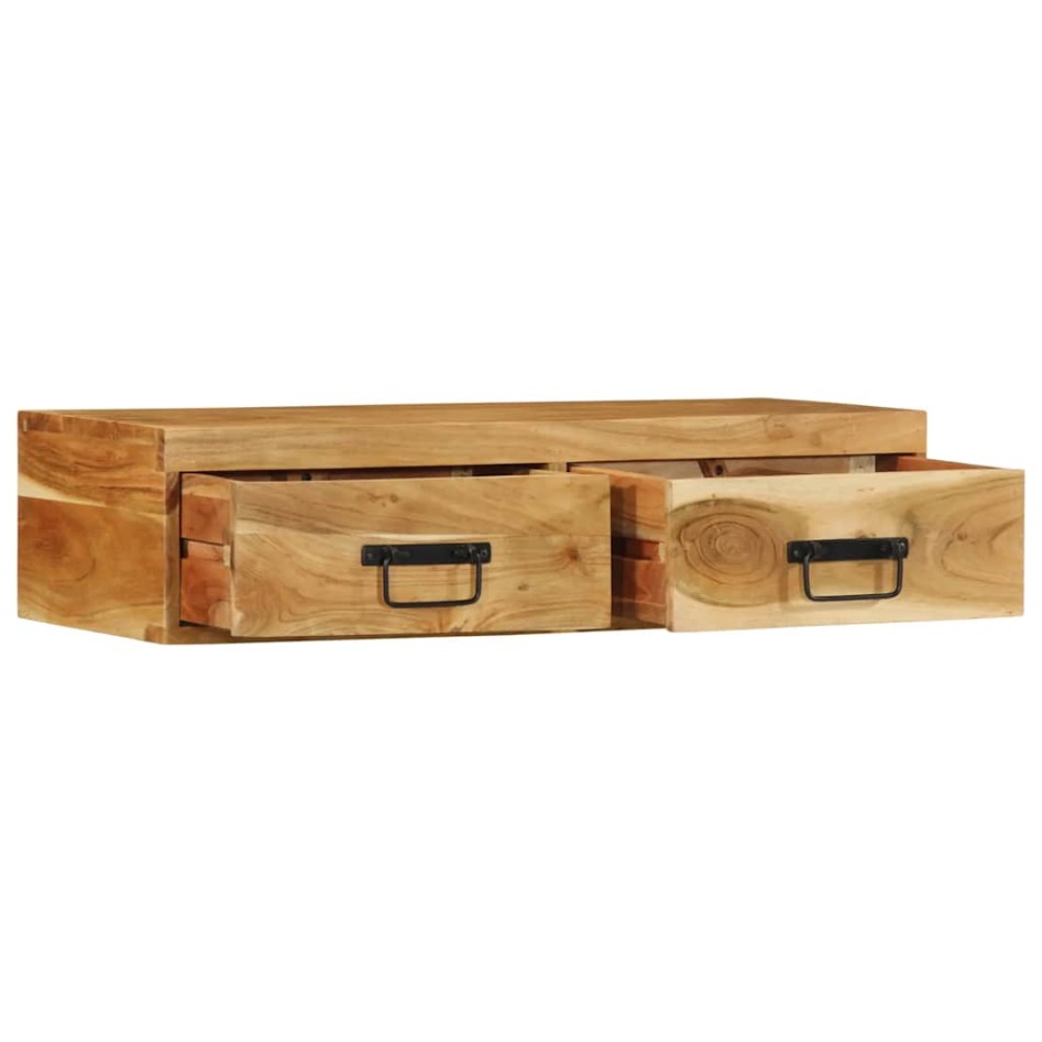 Mueble de TV de pared madera maciza de acacia 80x30x19