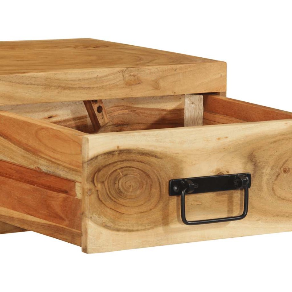 Mueble de TV de pared madera maciza de acacia 80x30x19