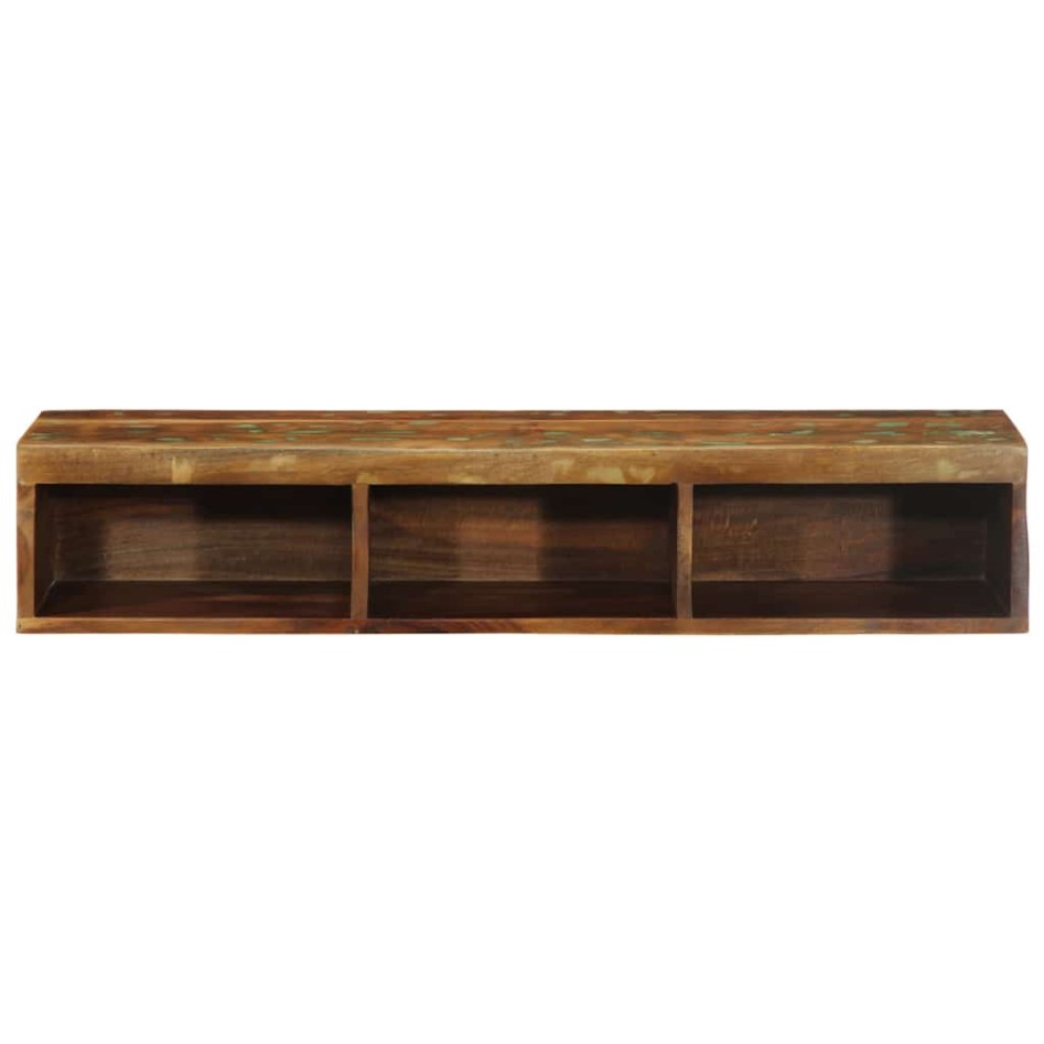 Mueble de TV de pared madera maciza reciclada 100x30x19