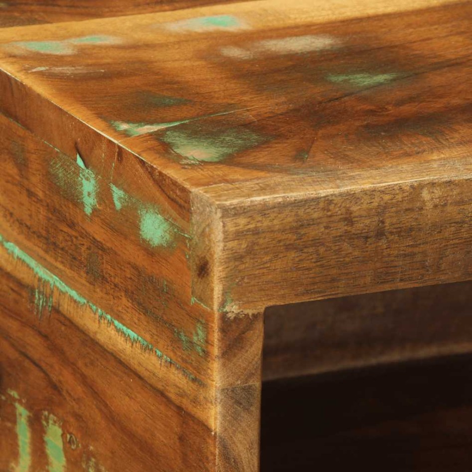 Mueble de TV de pared madera maciza reciclada 100x30x19