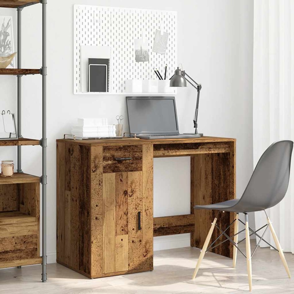 Escritorio de madera de ingeniería envejecida 100x49x75