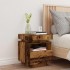 Mesita de noche con luces LED madera envejecida 40x39x48,5