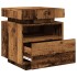 Mesita de noche con luces LED madera envejecida 40x39x48,5