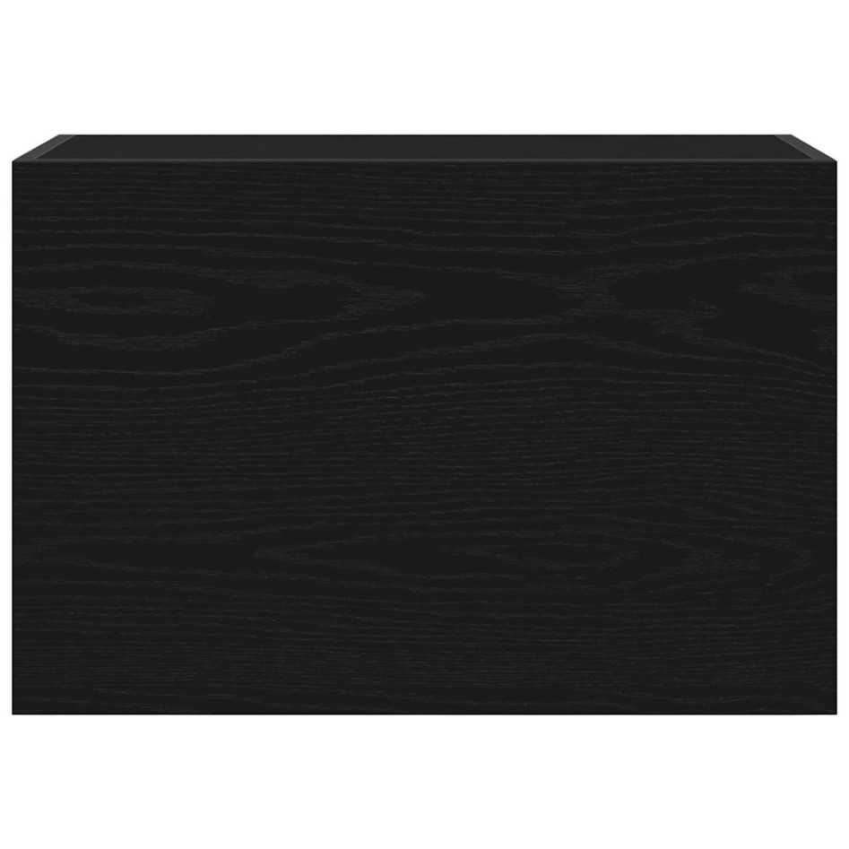 Mueble de pared de baño madera ingeniería negro 60x25x40