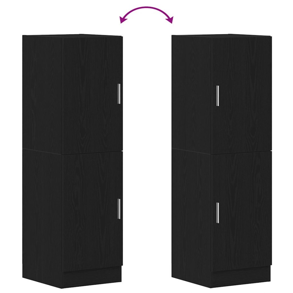 Mueble de cocina madera de ingeniería negro 38x41,5x131,5