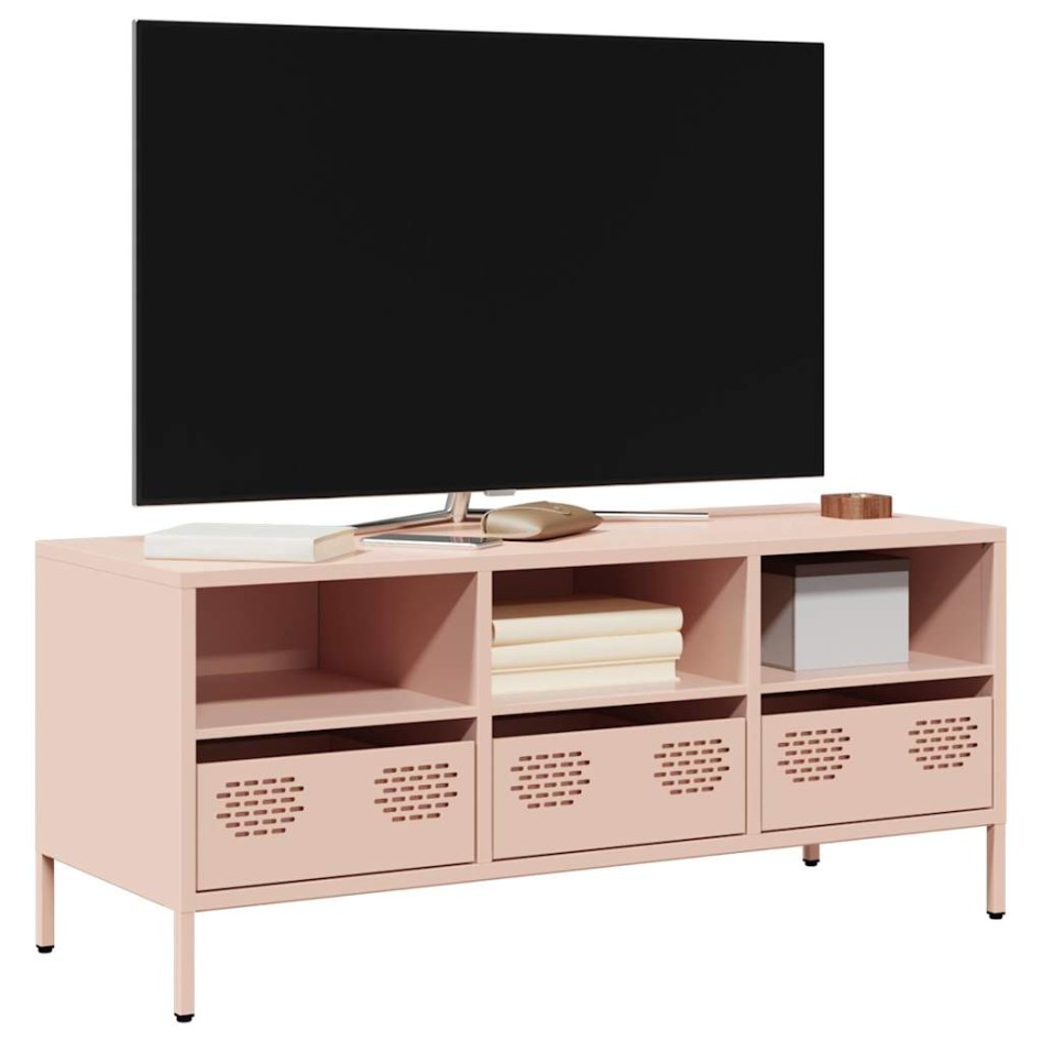 Mueble para TV acero laminado en frío rosa 101,5x39x43,5