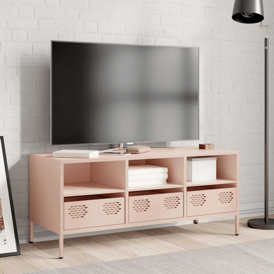 Mueble para TV acero laminado en frío rosa 101,5x39x43,5