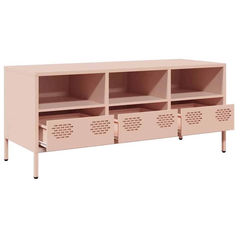 Mueble para TV acero laminado en frío rosa 101,5x39x43,5