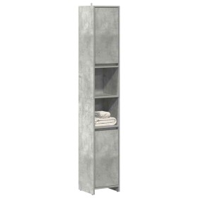 Armario baño madera contrachapada gris hormigón 30x30x183,5