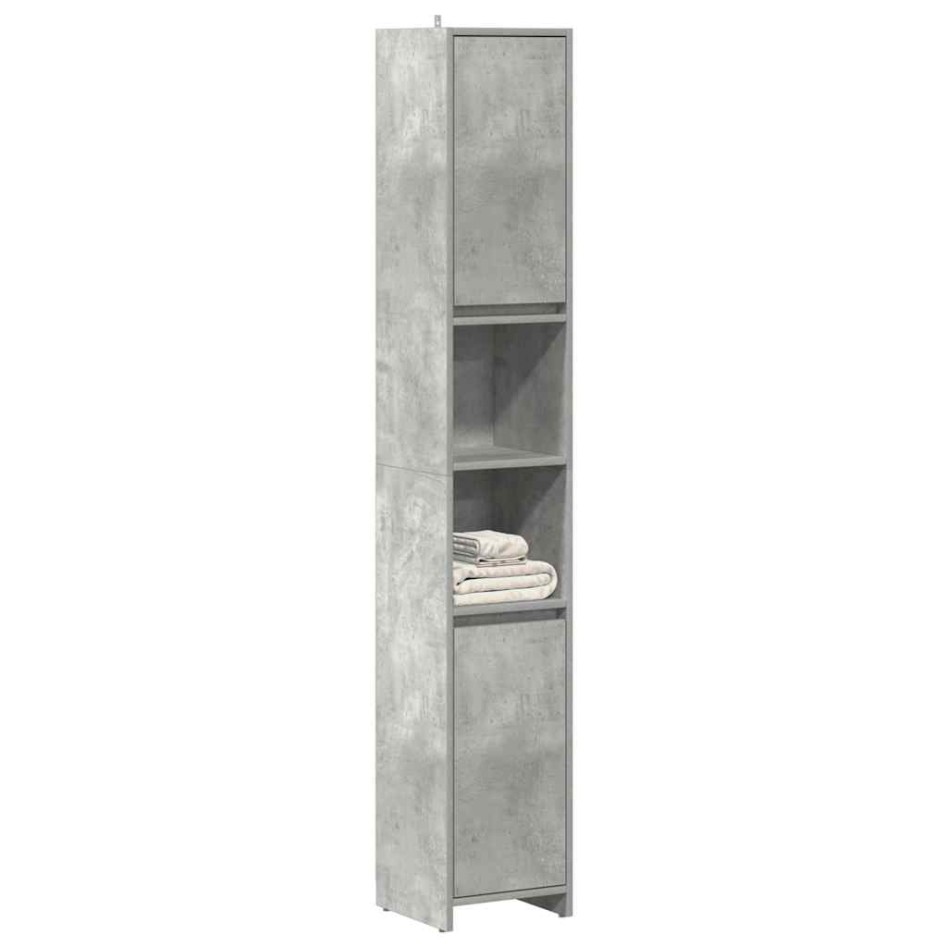 Armario baño madera contrachapada gris hormigón 30x30x183,5