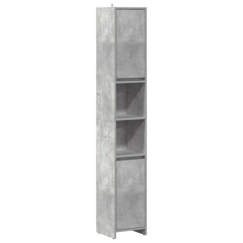 Armario baño madera contrachapada gris hormigón 30x30x183,5