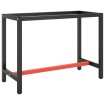 Estructura banco de trabajo metal negro y rojo mate 110x50x79cm