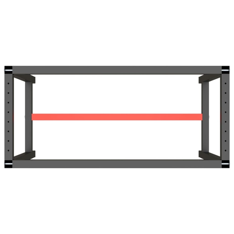 Estructura banco de trabajo metal negro y rojo mate