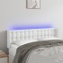 Cabecero con LED cuero sintético blanco 147x16x78/88