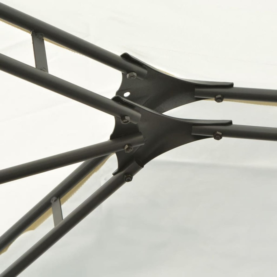 Marquesina de jardín con cortinas blanca 4x3