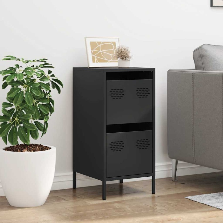 Aparador de acero laminado en frío negro 35x39x73,5