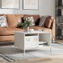 Mesa de centro acero laminado en frío blanco 68,5x50x43,5