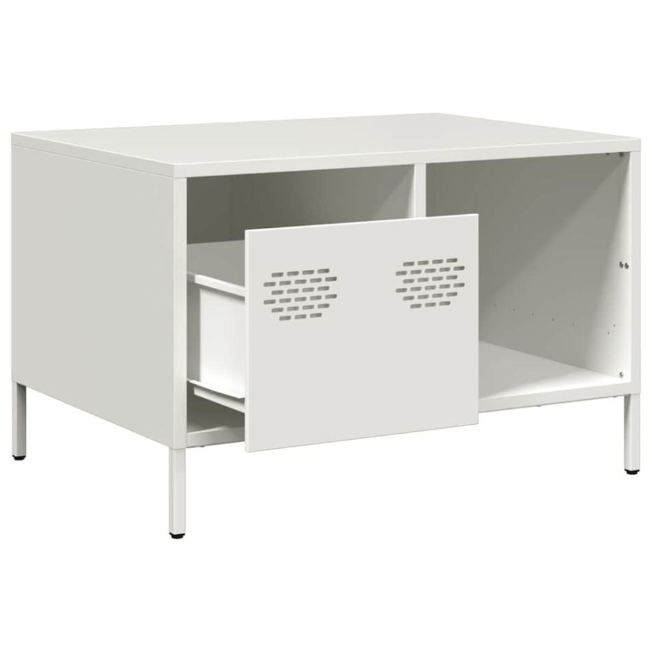 Mesa de centro acero laminado en frío blanco 68,5x50x43,5