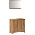 Juego de muebles baño 2 piezas madera ingeniería roble