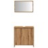Juego de muebles baño 2 piezas madera ingeniería roble