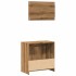 Juego de muebles baño 2 piezas madera ingeniería roble