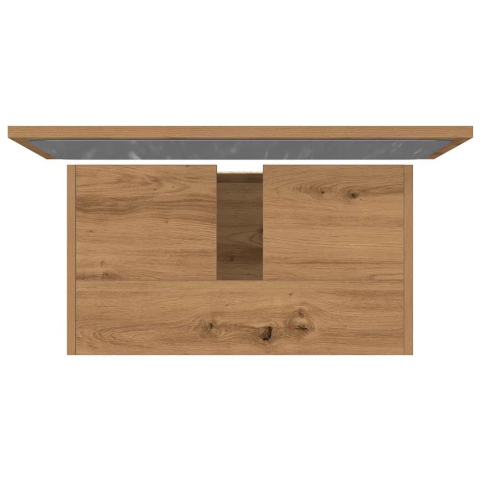 Juego de muebles baño 2 piezas madera ingeniería roble