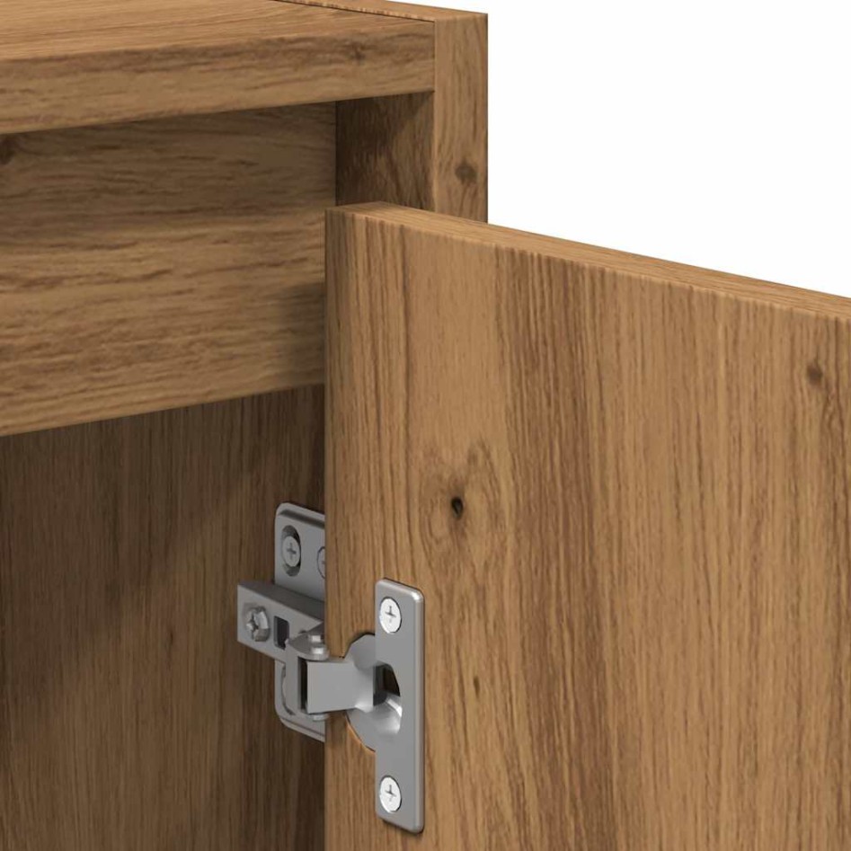 Juego de muebles baño 2 piezas madera ingeniería roble