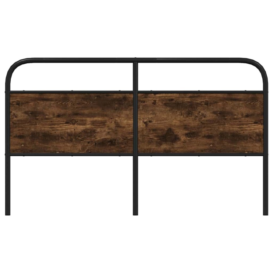 Cabecero de acero y madera de ingeniería roble ahumado 150