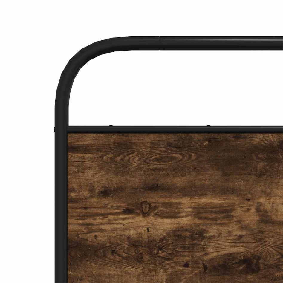 Cabecero de acero y madera de ingeniería roble ahumado 150