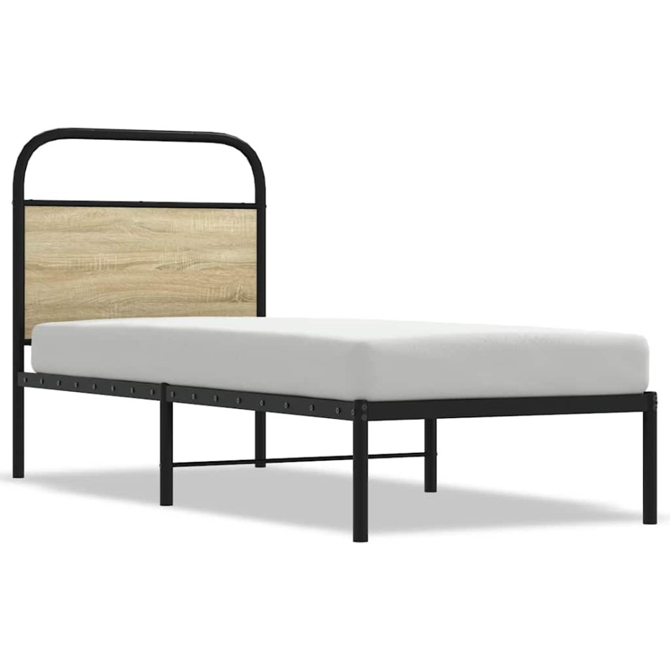 Estructura de cama sin colchón 75x190 cm madera roble