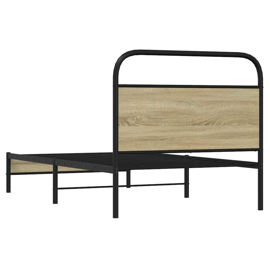 Estructura de cama sin colchón 90x190 cm madera roble