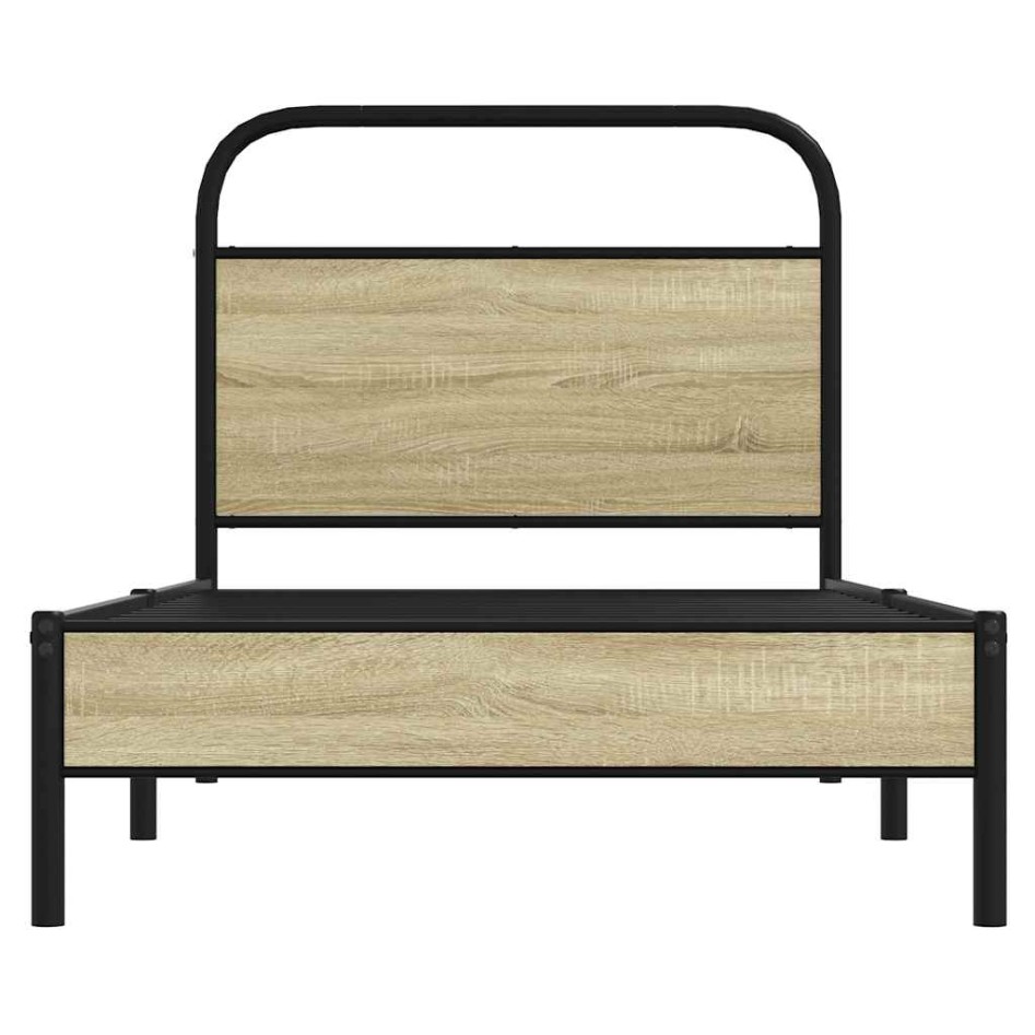 Estructura de cama sin colchón 75x190 cm madera roble