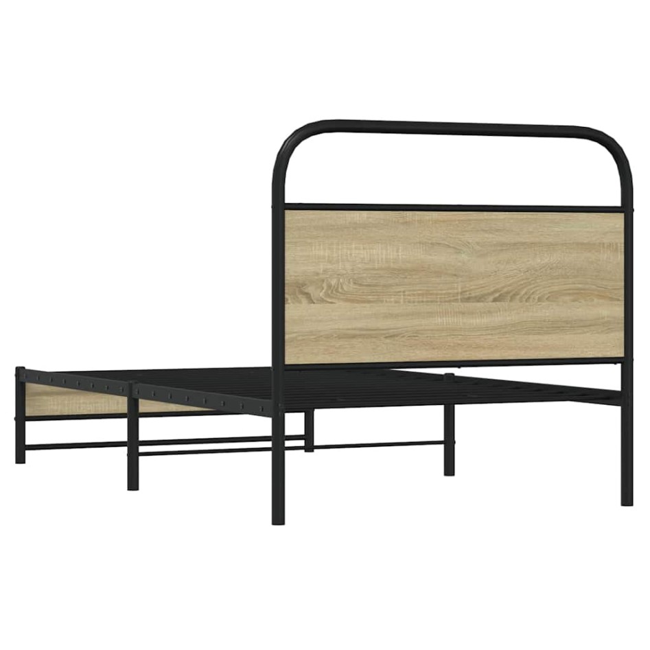 Estructura de cama sin colchón 100x200 cm madera roble