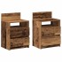 Mesillas de noche 2 uds con 2 cajones madera vieja 40x33x60