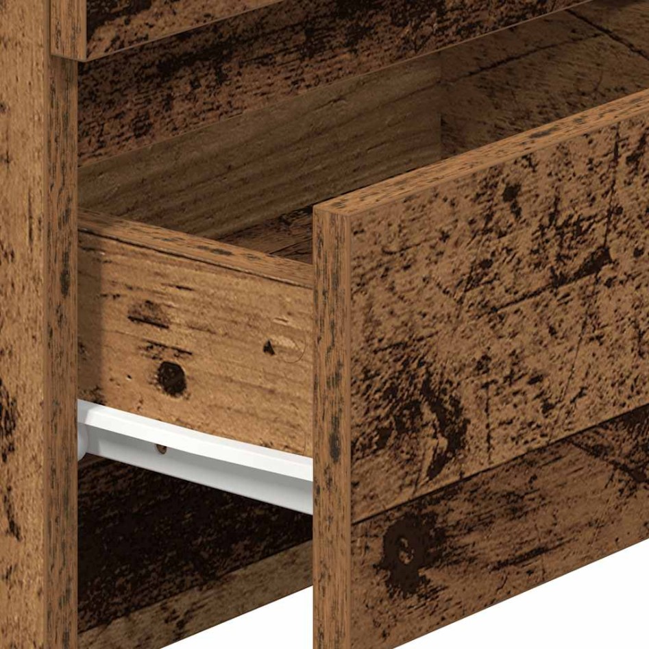 Mesillas de noche 2 uds con 2 cajones madera vieja 40x33x60