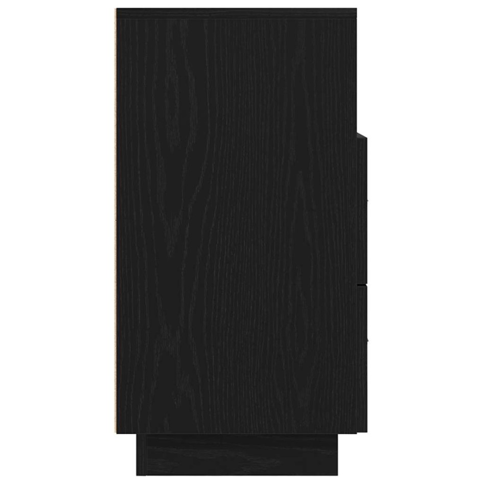 Mesilla de noche con 2 cajones negro 36x36x68