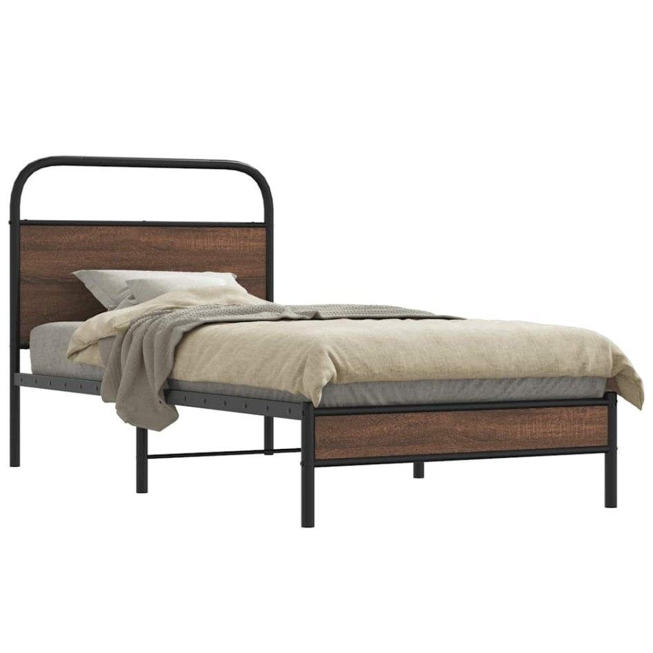 Estructura de cama sin colchón 90x190 cm madera marrón