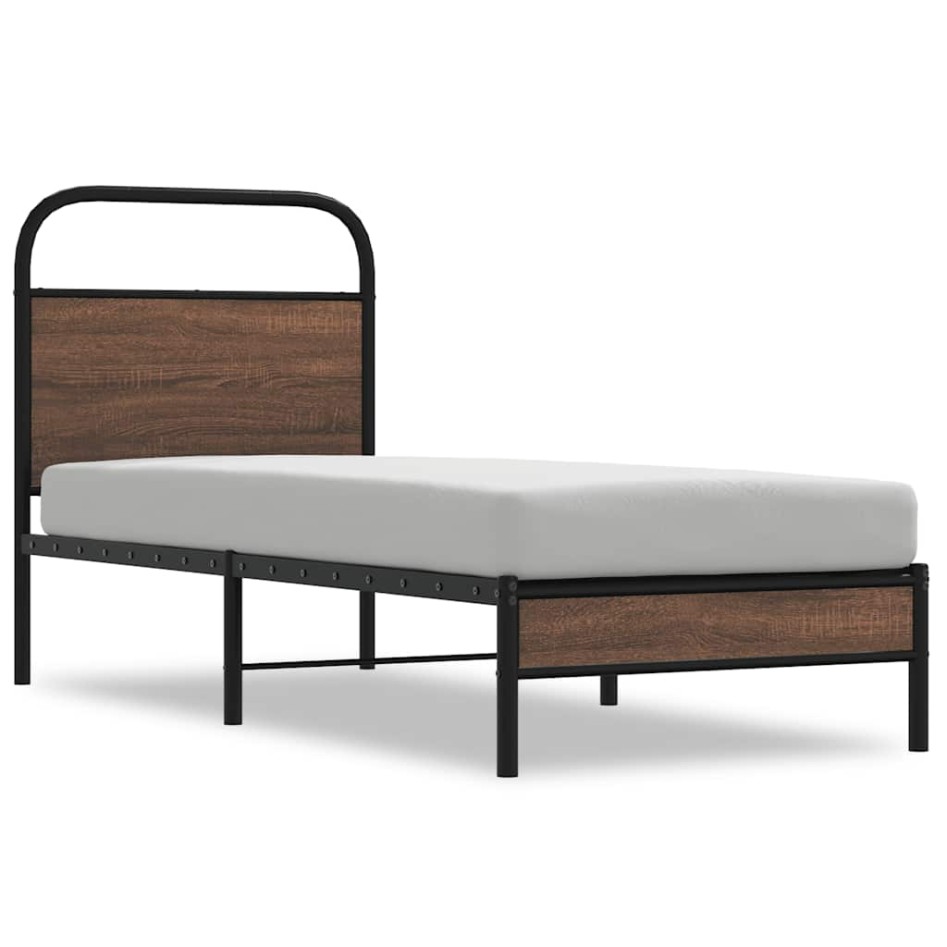 Estructura de cama sin colchón 75x190 cm madera marrón