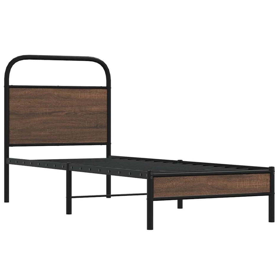 Estructura de cama sin colchón 75x190 cm madera marrón