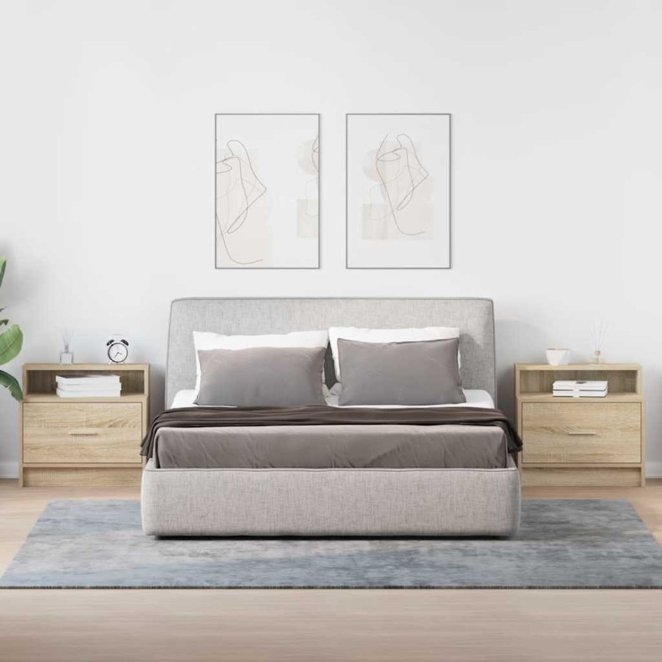 Mesillas de noche con cajón 2 uds roble Sonoma 51x31x47