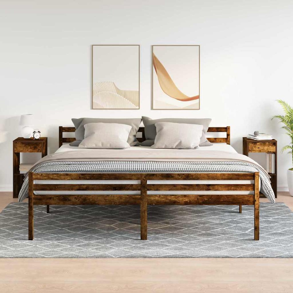 Mesillas de noche con cajón 2 uds roble ahumado 35x34x66,5