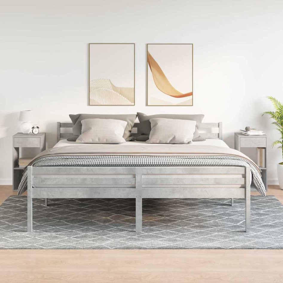 Mesillas de noche con cajón 2 uds gris hormigón 35x34x66,5