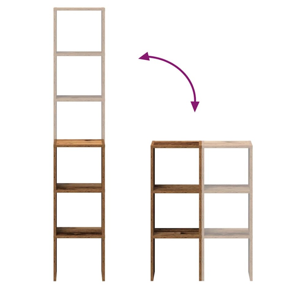 Estanterías 2 uds apilables de madera vieja 30x30x80