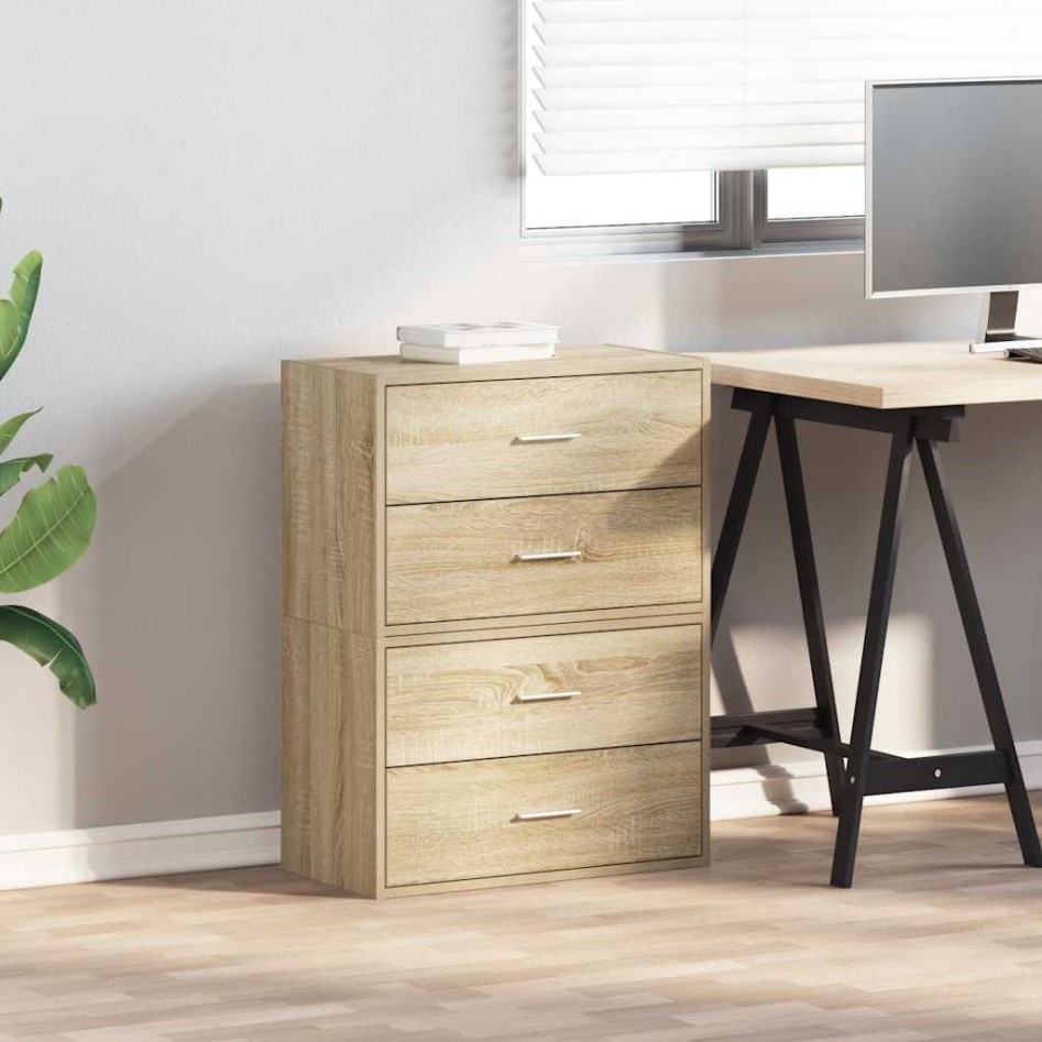 Armarios con 2 cajones 2 uds roble sonoma 60x31x40