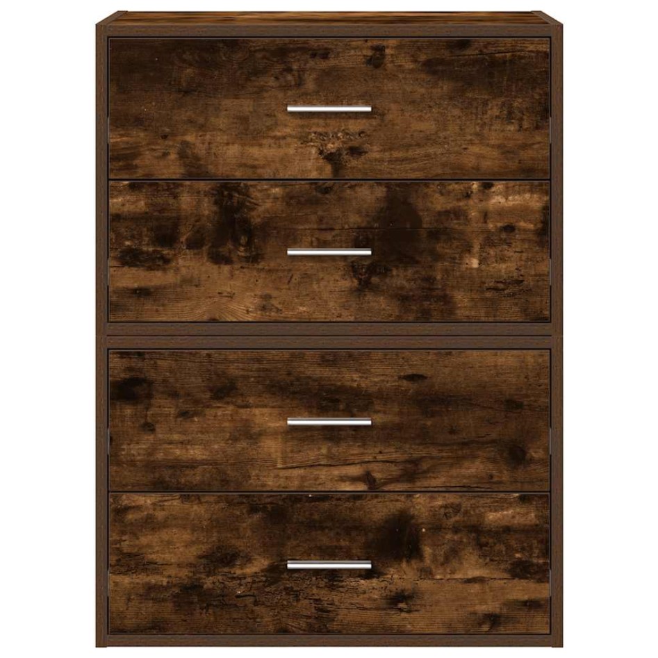 Armarios con 2 cajones 2 uds roble ahumado 60x31x40