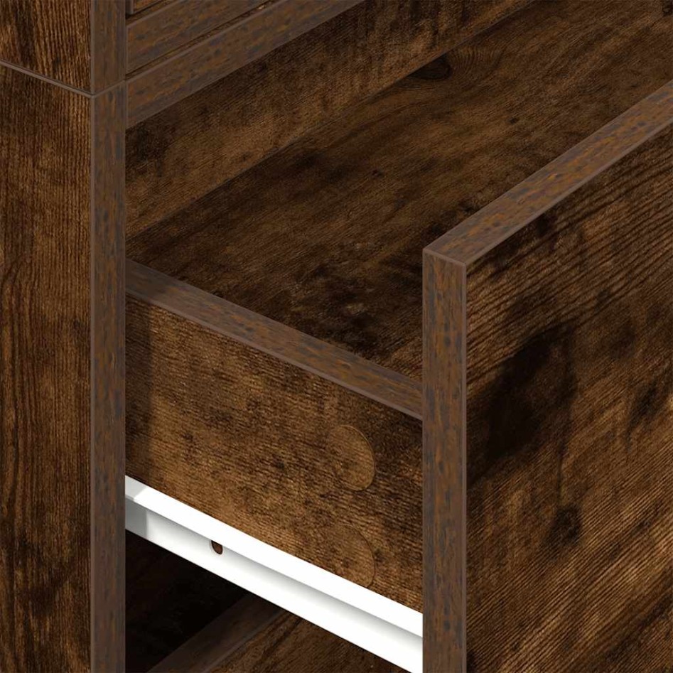 Armarios con 2 cajones 2 uds roble ahumado 60x31x40