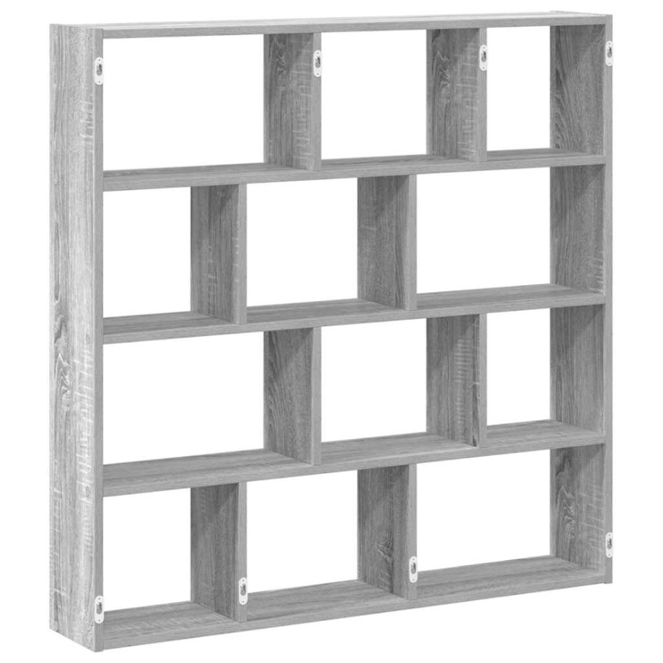 Estante cubo de pared 12 compartimentos madera gris