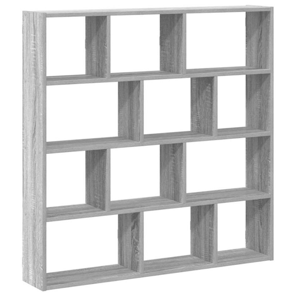 Estante cubo de pared 12 compartimentos madera gris