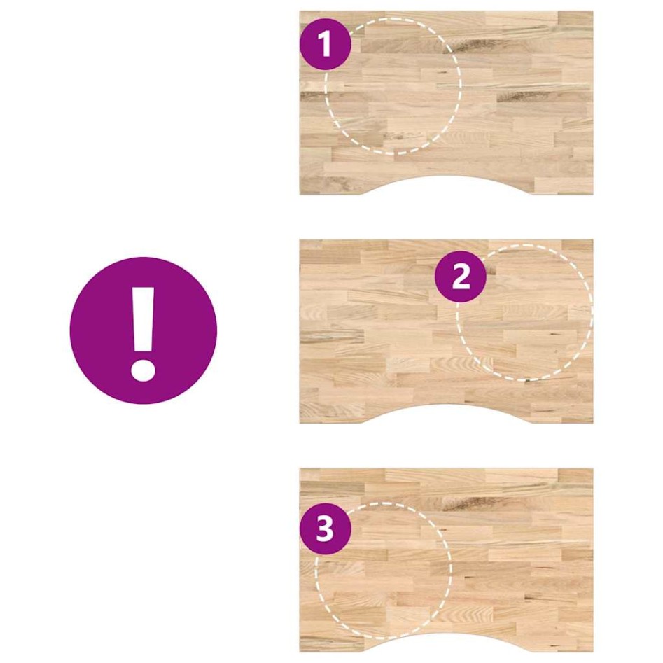 Tablero escritorio rectangular madera maciza roble sin